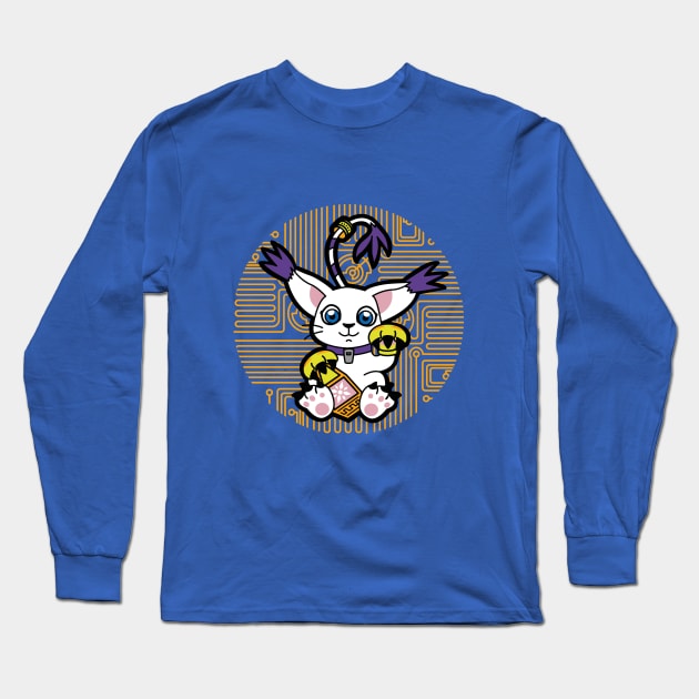 Digi Maneki Neko Long Sleeve T-Shirt by rapidograph